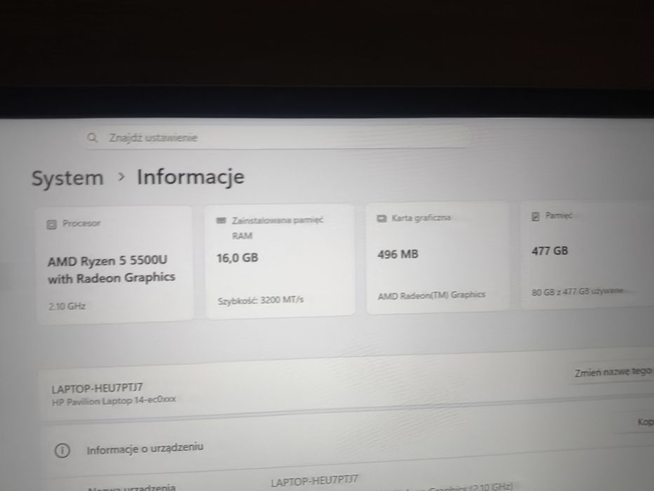 HP Pavilion 14– Ryzen 5 5500U | 16 GB RAM | SSD 512 GB | FHD | Windows 11