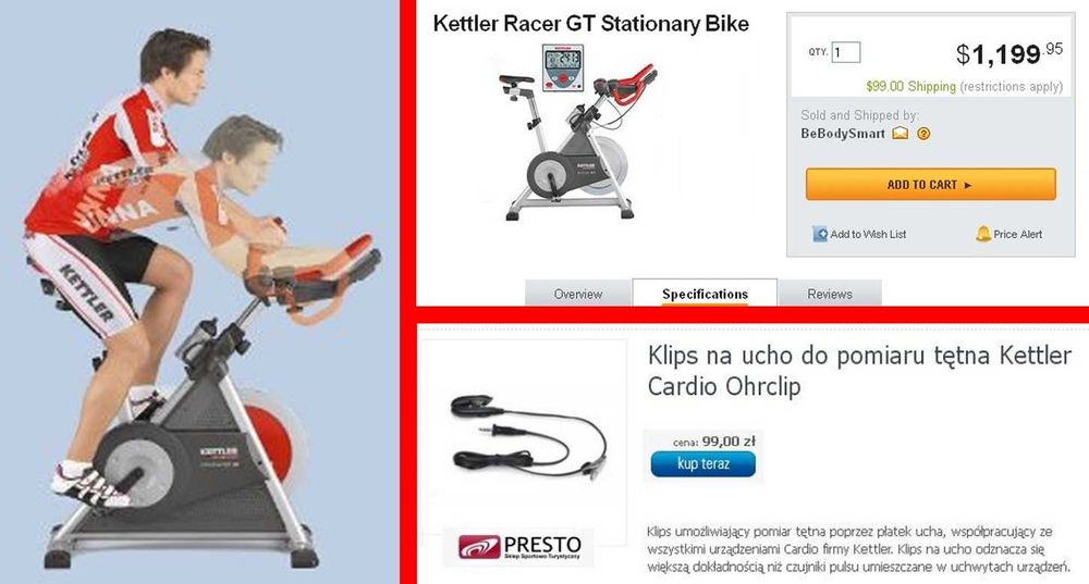 Spinningowy ROWER magnetyczny KETTLER RACER !