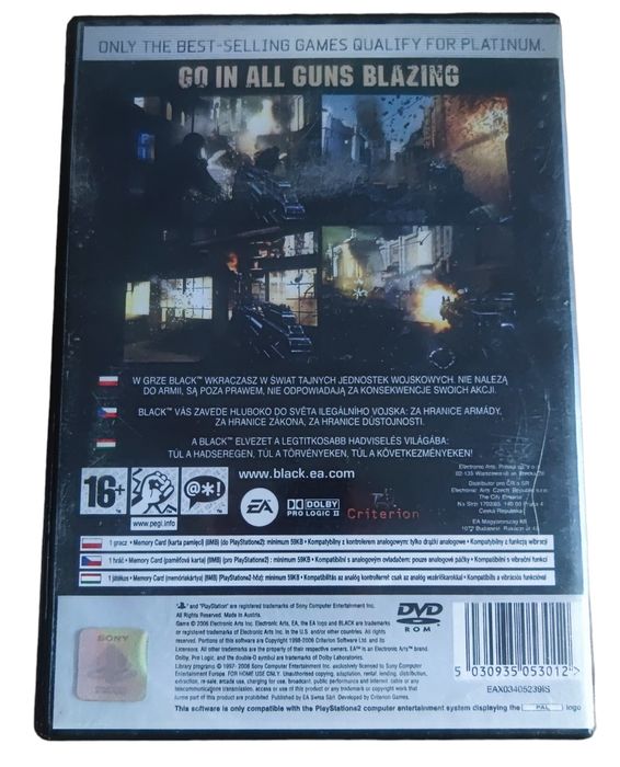Pudełko Black PlayStation 2 (PS2)