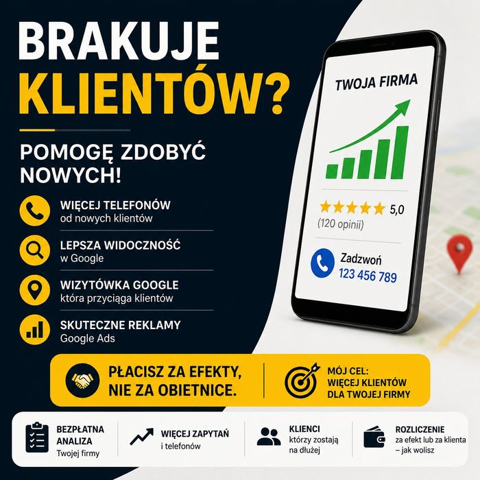 Pozyskam nowych klientów dla Twojej firmy seo pozycjonowanie tworzenie stron internetowych