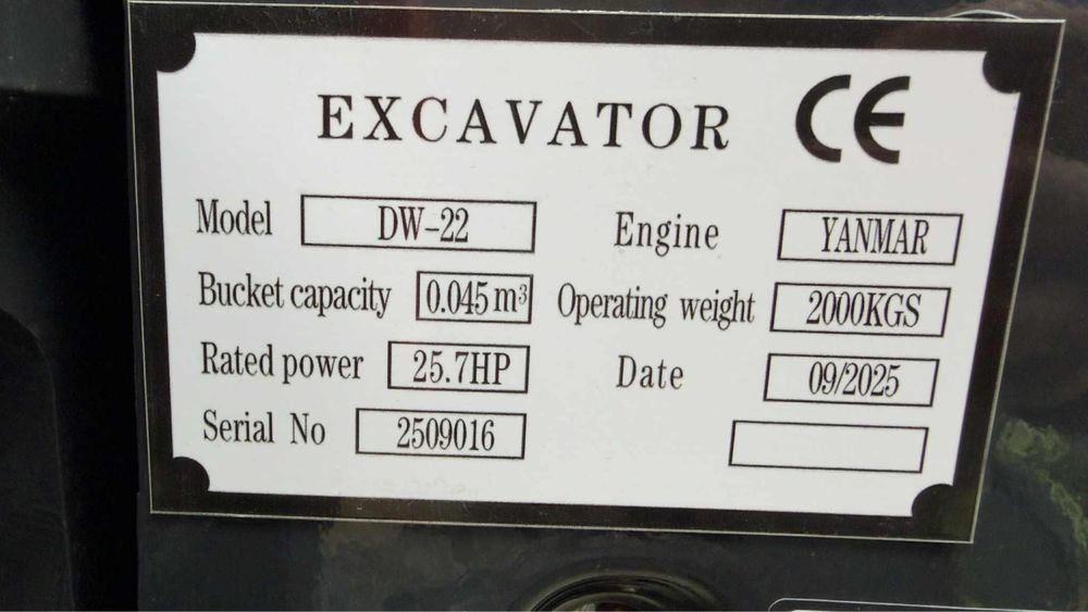 Minikoparka DK-22 | 2t | Silnik Yanmar | Nowa Gwarancja
