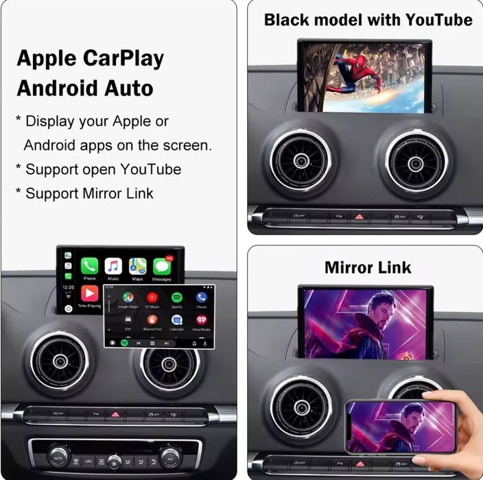 Sistema carplay e Apple car de fácil montagem