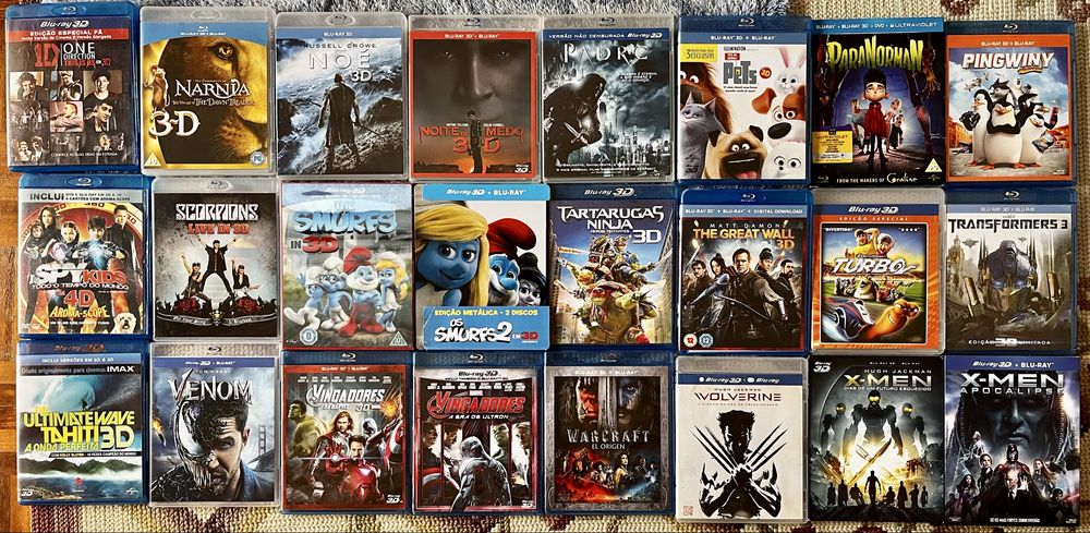 Vendo Coleção Pessoal de Filmes Blu-ray e 3D (Originais)