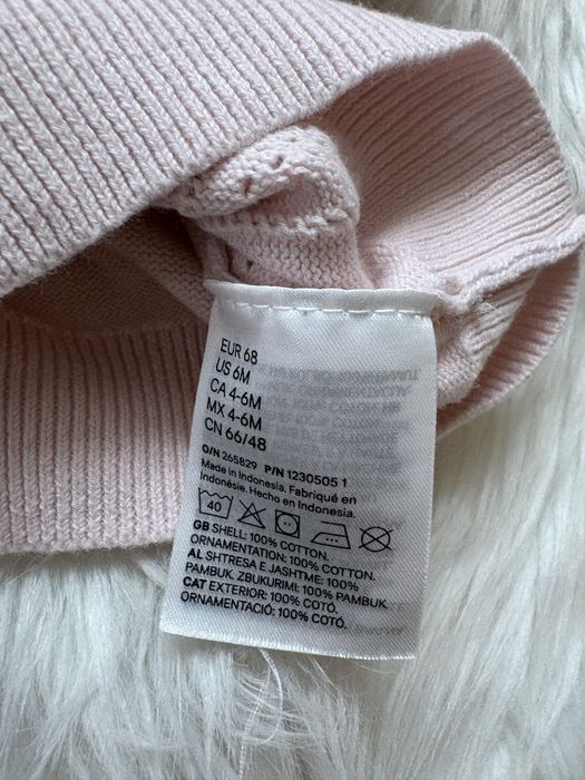 Sweter niemowlęcy pudrowy róż 68 H&M