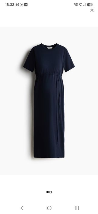 Sukienka ciążowa maxi tshirtowa granatowa S 36 H&M Mama