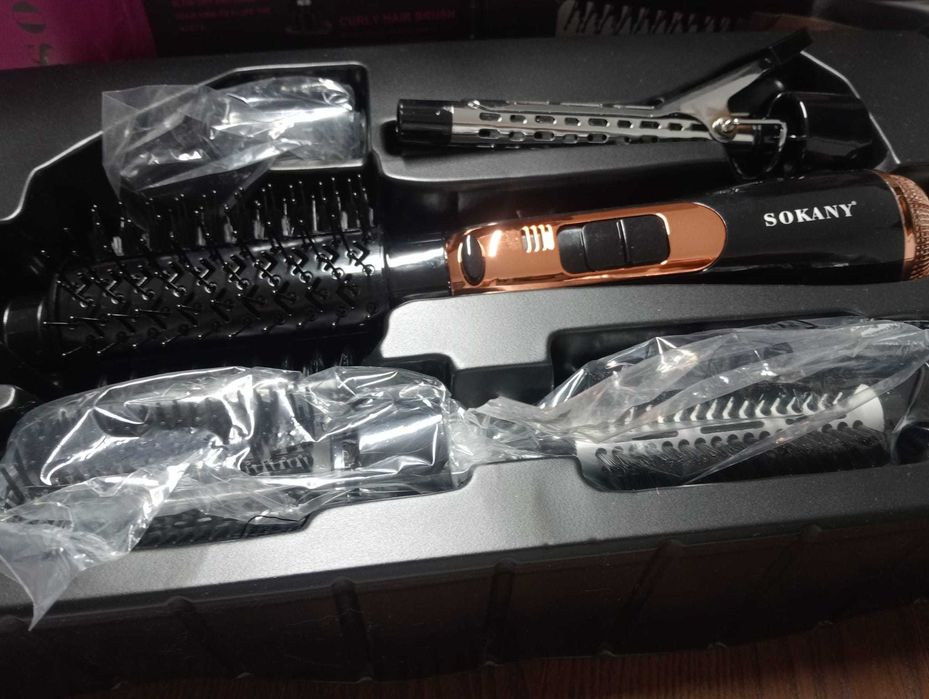 Modelador 5 em 1 SOKANY–Escova de Ar Quente (Seca, Alisa, Modela)–NOVO