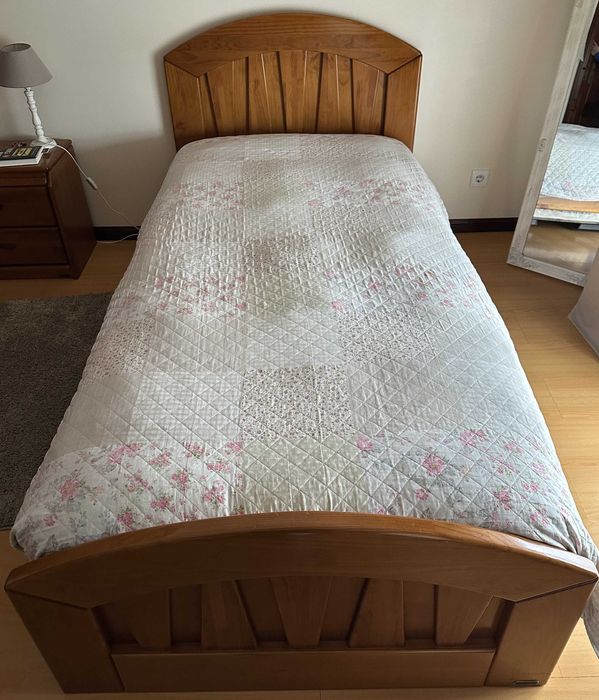 estrutura cama de solteiro de madeira, 195cm x 95 cm