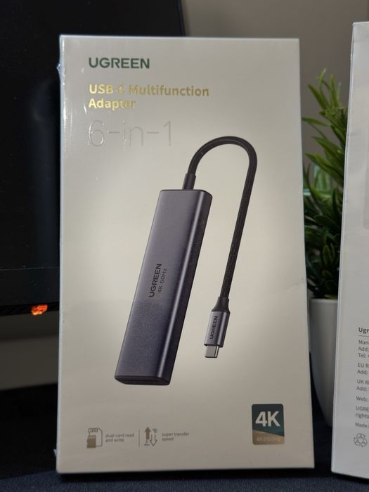 UGREEN 6в1 Hub USB-хаб Type C, 3xUSB 3.0, HDMI SD/TF