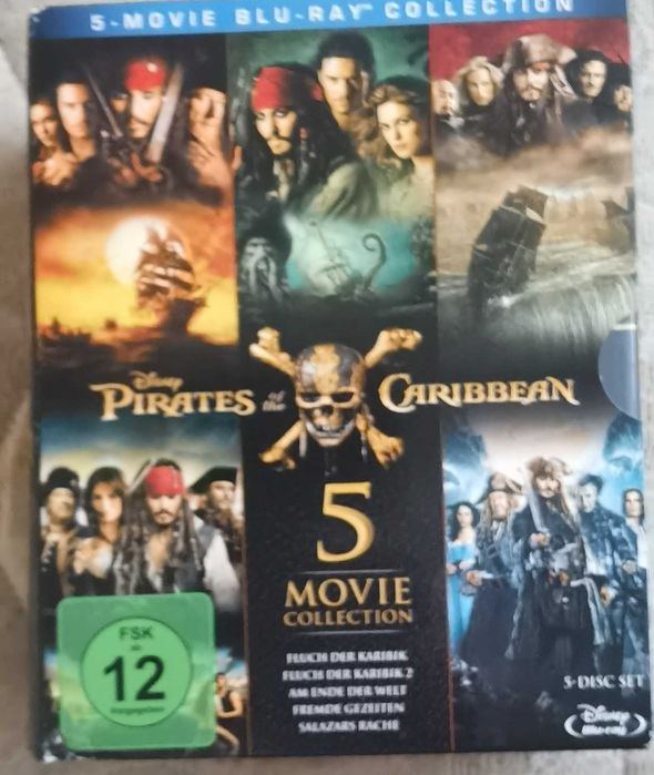 Piratas das caraibas coleção 5 filmes blu-ray sem legendas em pt