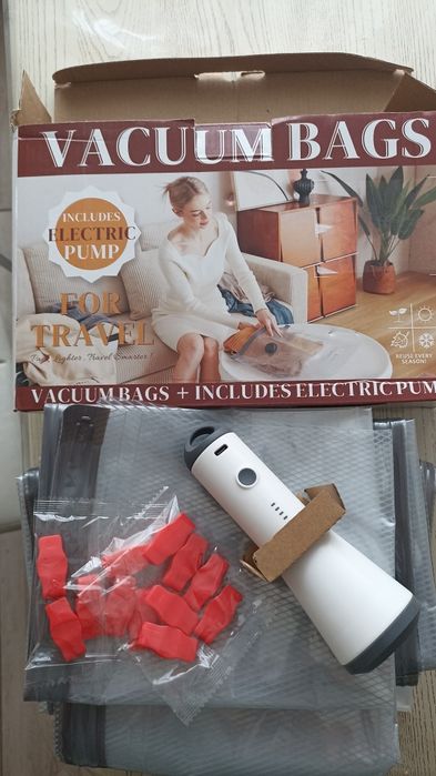 Вакуумні пакети для одягу з електричним насосом 12шт то