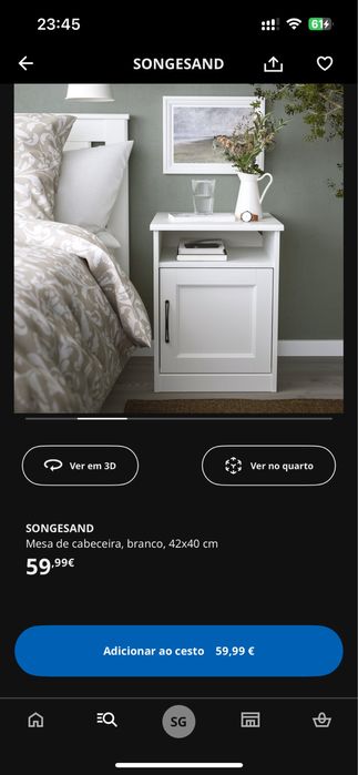 Mesa cabeceira Ikea songesand como novas