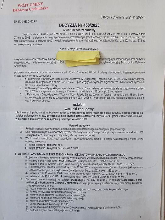 Działka  gm. Dąbrowska Chełmińska - Widok 2