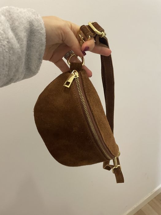 Bolsa castanha em pele NOVA