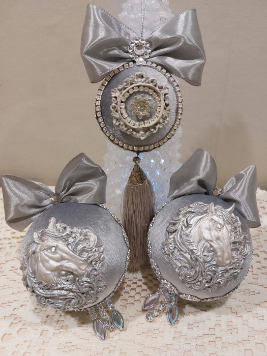 Набір ялинкових прикрас ручної роботи