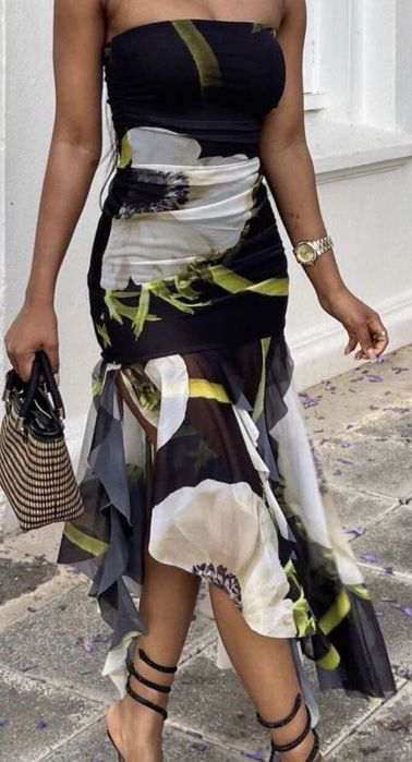 Zara asymetryczna sukienka w kwiaty NOWA rozmiar M