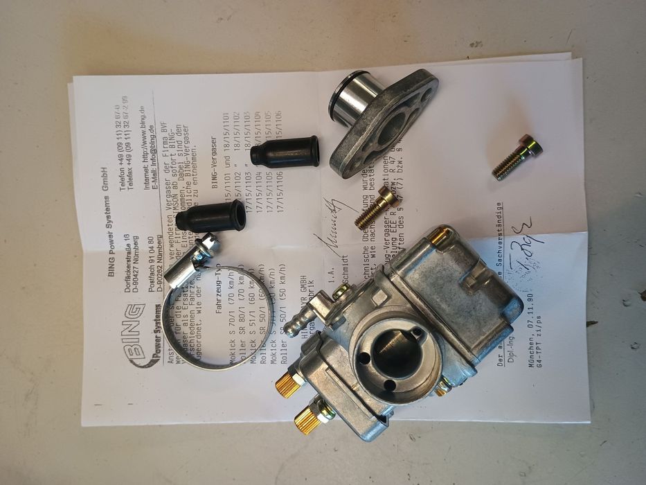 Nowy gaźnik BING 17 Simson S51 sr50 s70 sr80 bing niemiecki