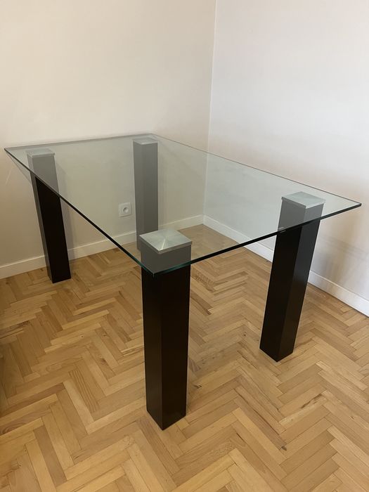 Duży szklany stół Tempered 150x90x77 Wenge