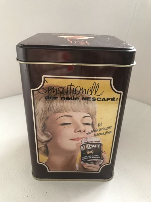Metalowe  pudełko  Nescafe PRL.