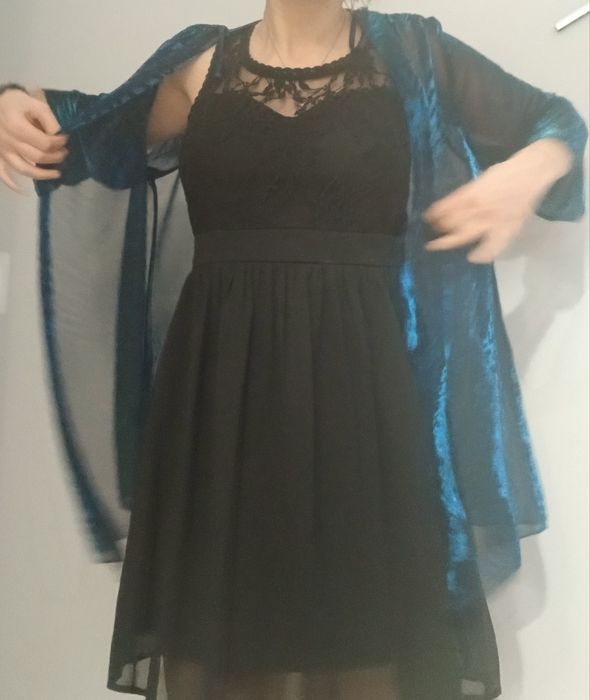 Joanna hope kardigan narzutka sylwester karnawał czarna niebieska