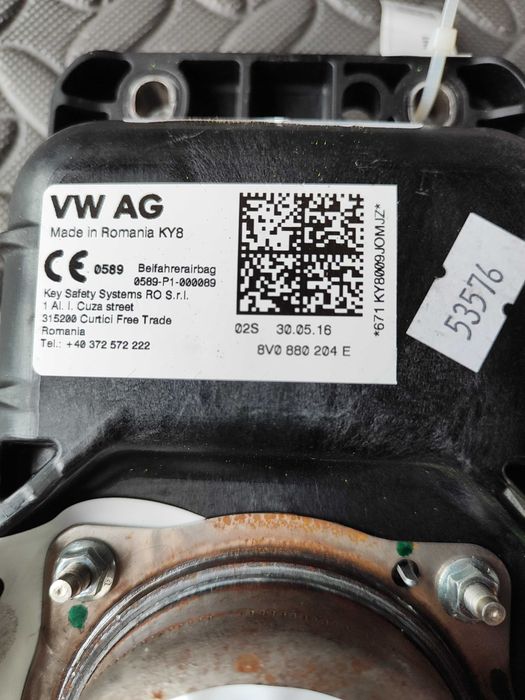 Airbag do tablier e cortina lateral Audi A3 8V