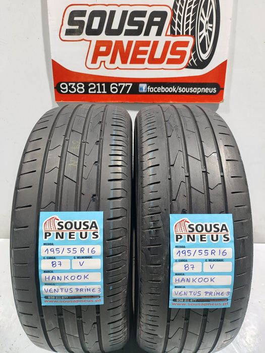 2 pneus semi novos 195-55R16 Hankook - Oferta dos Portes
