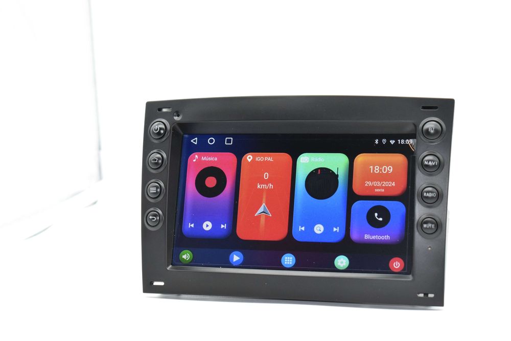 Auto Rádio 2 DIN Android Renault Megane 2 Carplay e Android Auto s fio