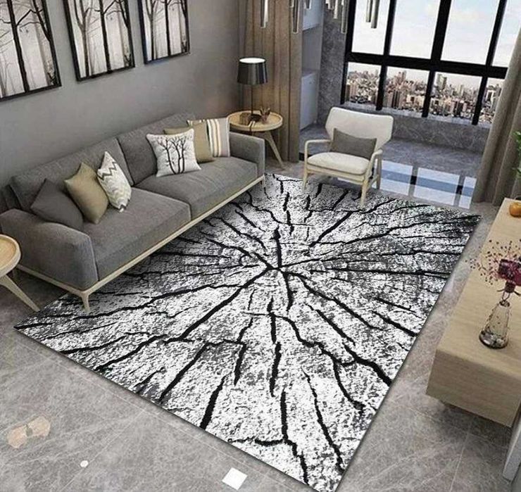 NOWY Dywan do salonu pień drzewa natura efekt 3D LOFT 140x200