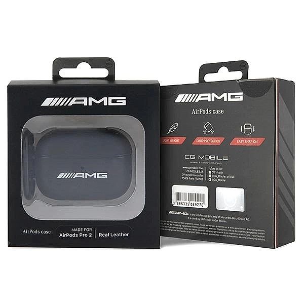 Etui AMG Leather White Logo na AirPods Pro 2 (2022/2023) - czarne