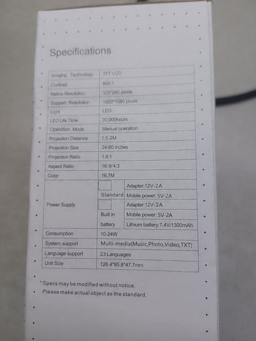 Продам новый проектор лед мини