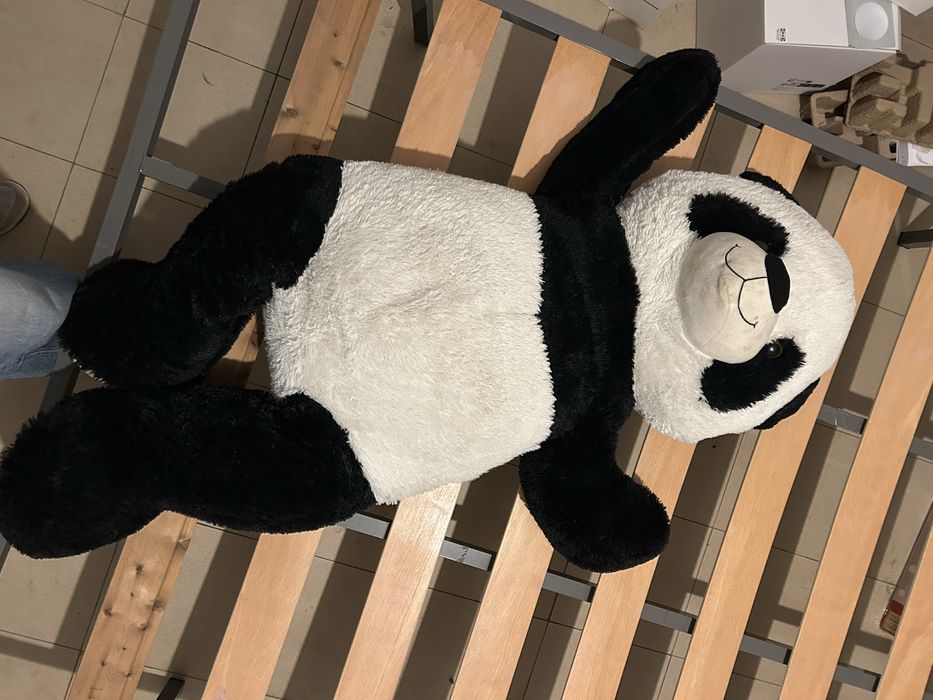 Panda peluche, tamanho de uma pessoa