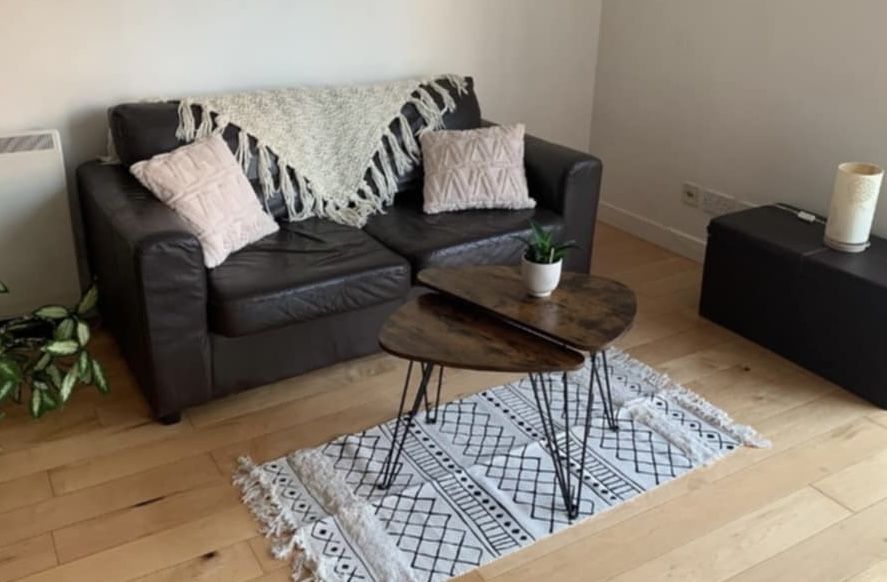 Stoliki kawowe loft o nieregularnym kształcie drewno metal