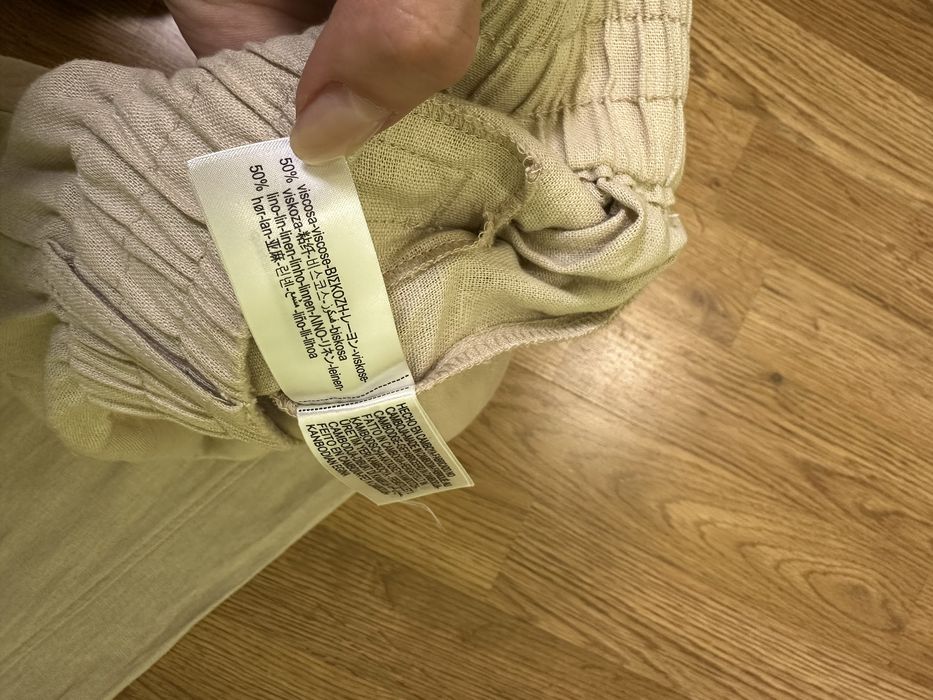 Нові лляні бежеві штани Zara розмір S