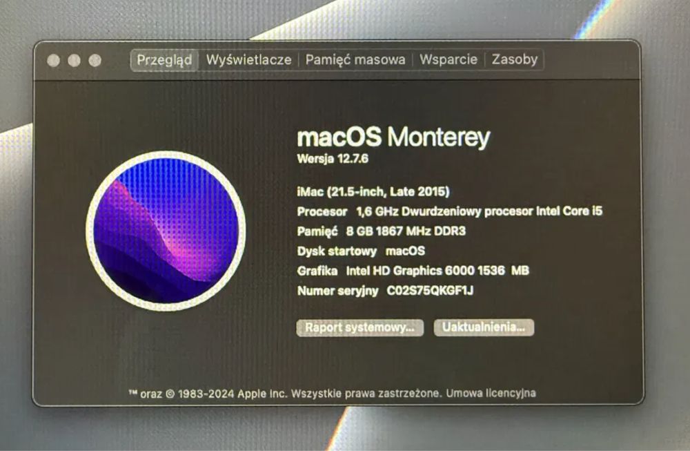 Imac 21.5 2015.