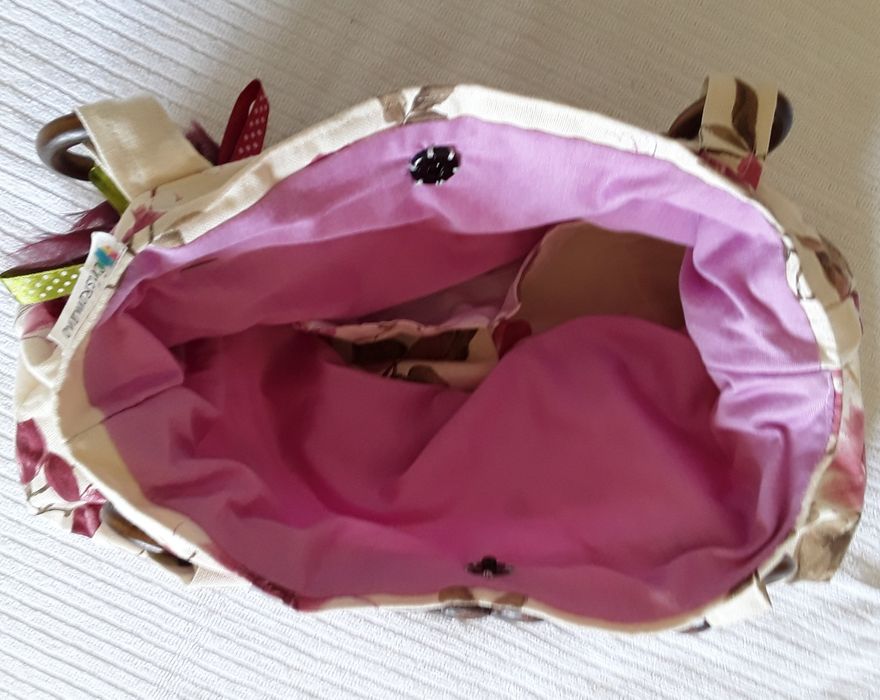 Bolsa/Mala de mão em tecido, Cris Romano, nova!