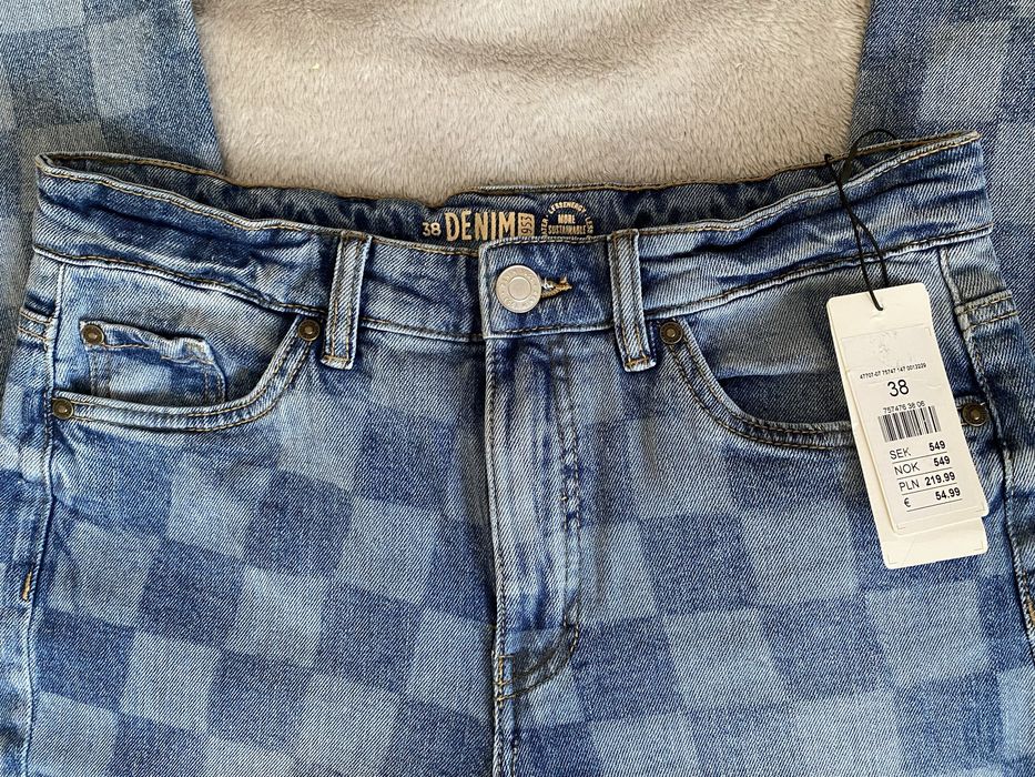 Nowe dżinsy jeansy w kratkę Kappahl 38