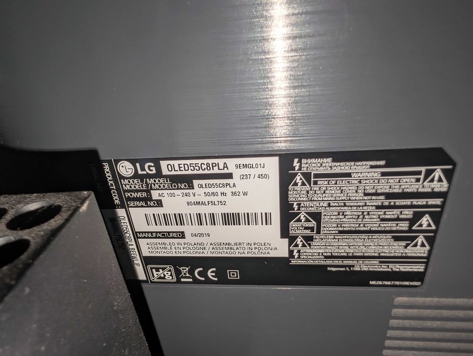 Telewizor LG OLED 55" cali 4K Ultra HD HDR OLED55C8PLA