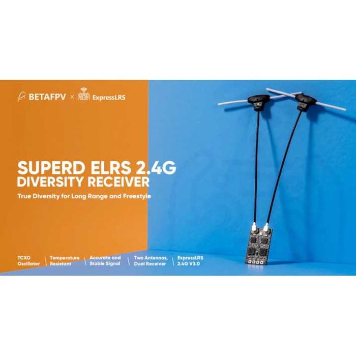 Приймач BetaFPV SuperD 2.4G (ELRS, 2.4 ГГц, 100 мВт)