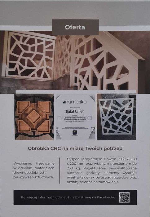 Usługi frezowania CNC Drewno, Tworzywa 2500x1500 tanio
