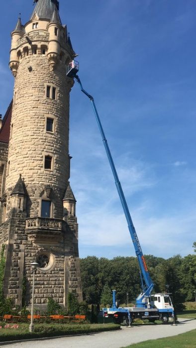 Podnośnik koszowy usługi wycinka pielęgnacja drzew wumag ruthmann