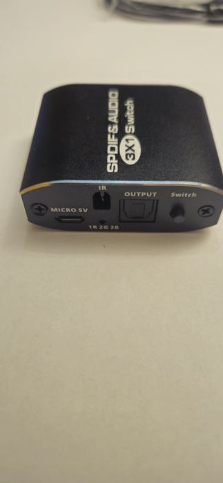 Audio Switch 3x1 SPDIF TOSLINK Rozdzielacz optyczny