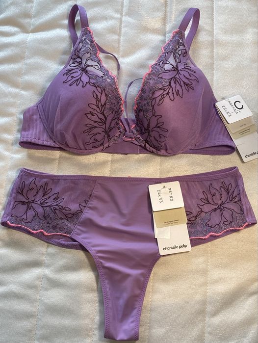 Chantelle Pulp SPICE  Komplet bielizny PUSH-UP 75C + S/36 – NOWY z metkami