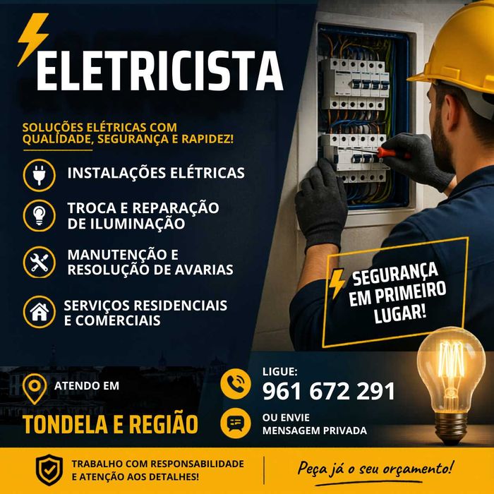 ELETRICISTA Certificado DGEG  em Tondela e Regiao