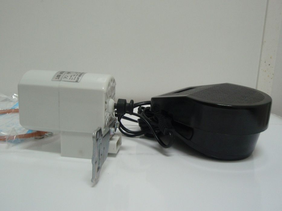 Motor máquina costura doméstica, pedal e correia, Oliva, Singer