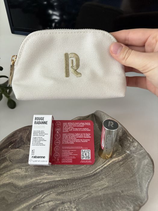 Paco Rabanne czerwona szminka + kosmetyczka