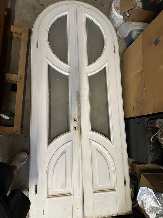 Двері арочні аркові на 2 створки 240х90 в ресторан, бар з масиву