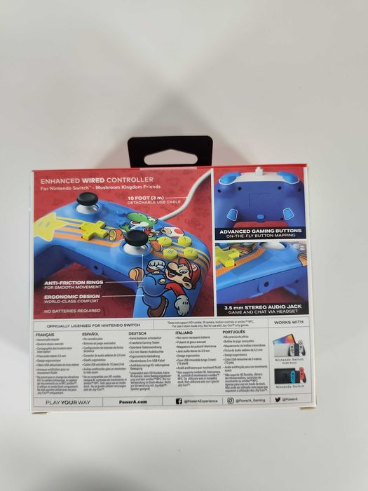 Comando c/ Fios PowerA p/ Nintendo Switch - Edição Super Mario
