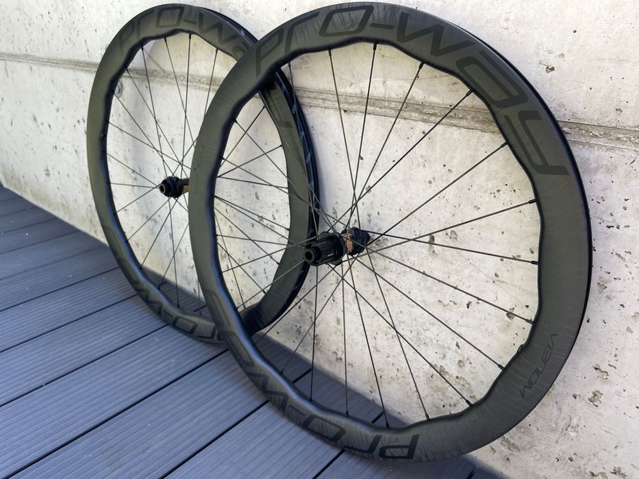Wyprzedaż kół! Koła szosowe carbon PRO-WAY VENOM 45/50 MARBLE MATT DT SWISS GOLD ! 1430g