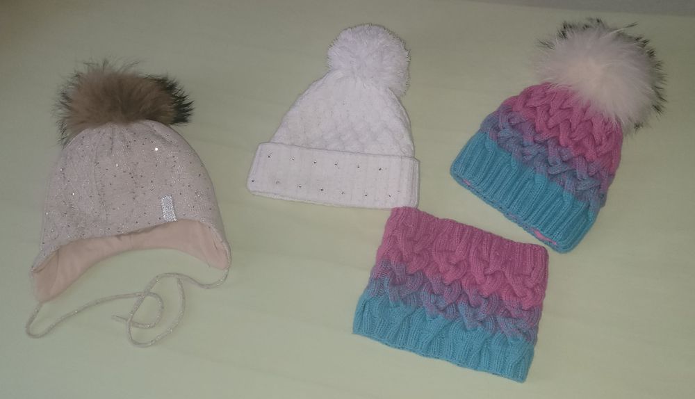 Зимние шапки для девочки, р.50, 52, 54