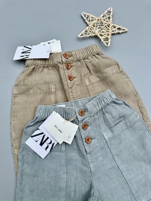 Літні штани  Zara брюки льняні льон трузери 1,5 та 2 роки