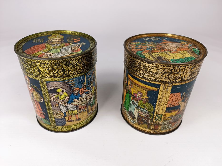 Para kolekcjonerskich puszek Otto Schmidt, vintage